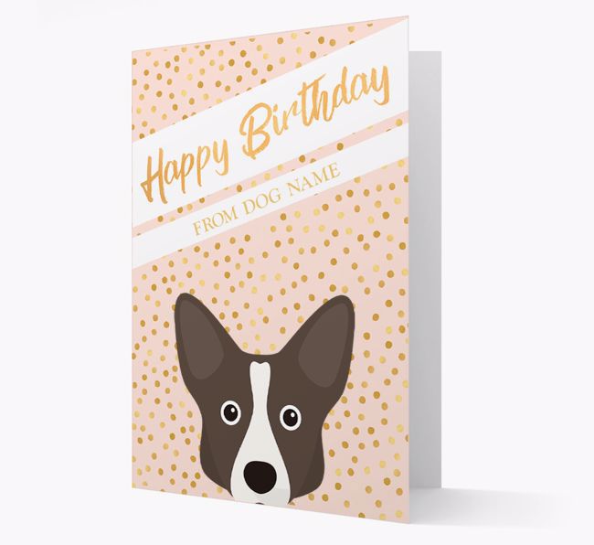 Personalized 'Happy Birthday' Gold Detail {breedFullName} Card